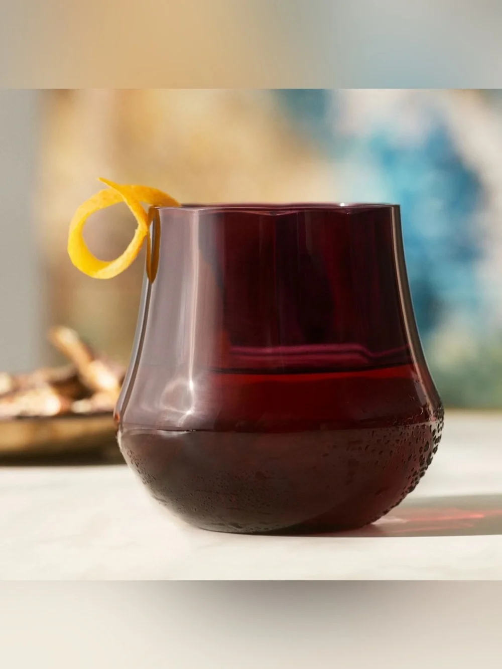 nwt set of 4 Anthropologie Cybelle jewel tone stemless wine glasses